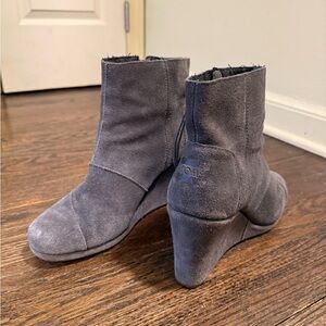 TOMS Gray Suede Ankle Boots